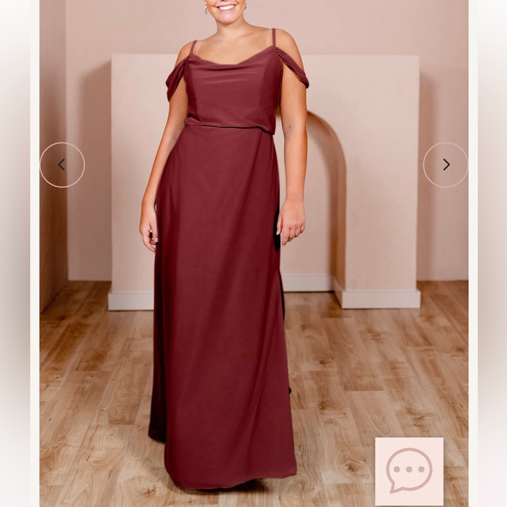 Revelry Sienna Chiffon Bridesmaid Dress Size 10 Cabernet
